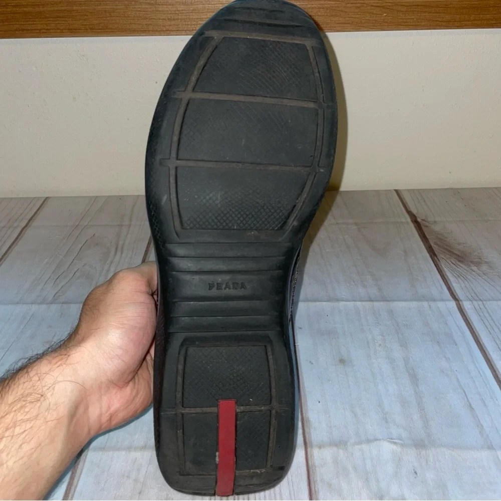 Prada Americas Cup Sneakers Men Black Patent Leather UK 11 US 12 - Picture 9 of 10